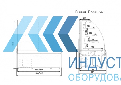 Витрина кондитерская Enteco Вилия Premium 94 ВВ(К) с боковинами (+1...+10) - продажа, доставка, сервис, фото № 22508