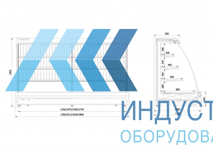 Витрина пристенная Enteco Немига П 125 ВС (высота 1600мм) (0...+7) - продажа, доставка, сервис, фото № 22516