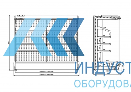 Витрина пристенная Enteco Немига П1 125 ВС (высота 2000мм) (0...+7) - продажа, доставка, сервис, фото № 22524
