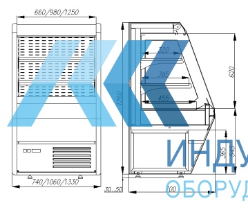 Витрина пристенная Полюс Carboma 1260/700 ВХСп-1,0 (F 13-07 VM 1,0 -2) - продажа, доставка, сервис, фото № 21735