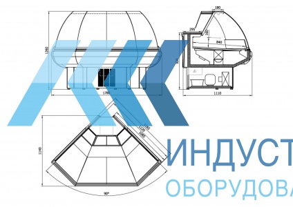 Витрина угловая Enteco Вилия УВ 45 ВС с боковинами  - продажа, доставка, сервис, фото № 22495